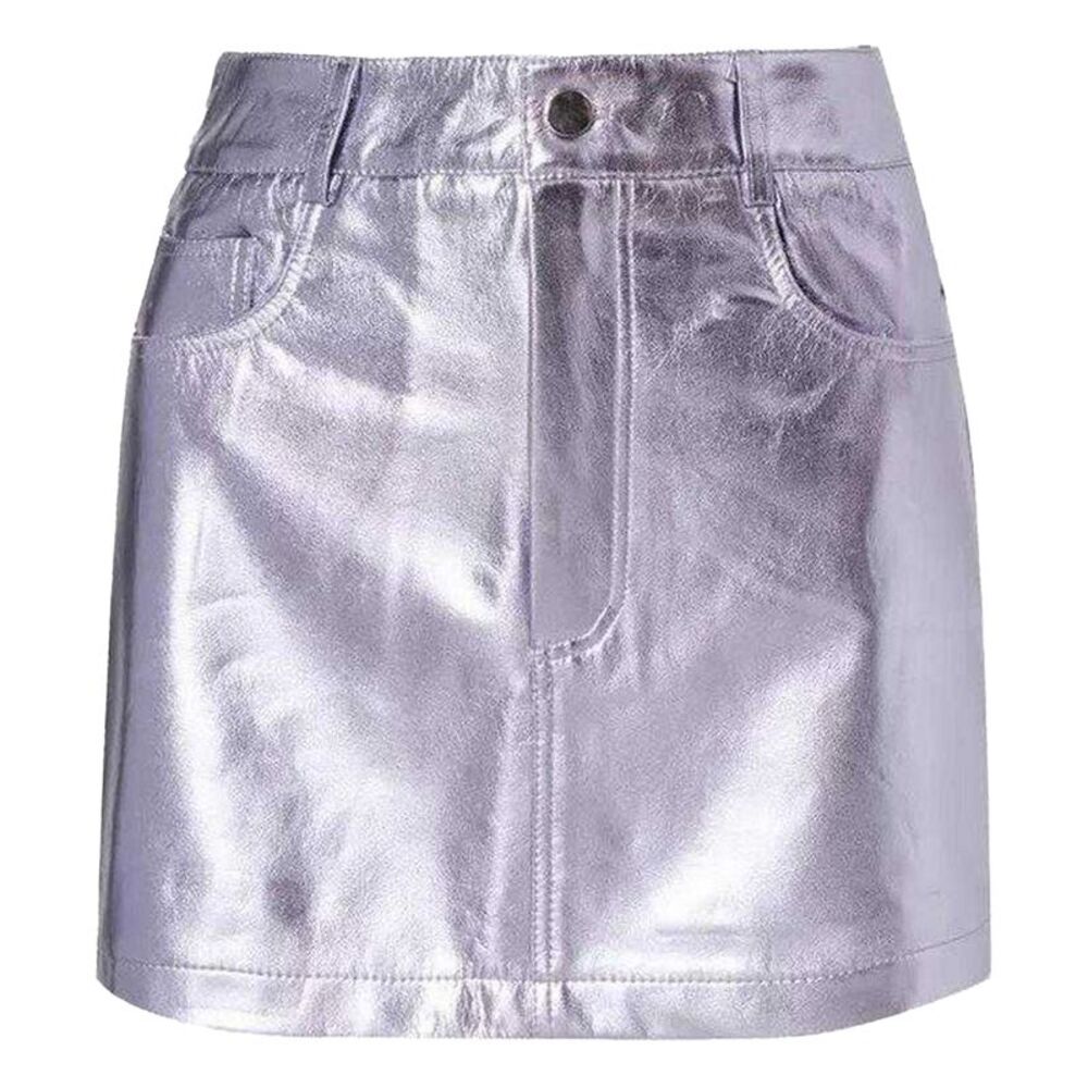 AmyLynn Womens/Ladies Metallic Pocket Mini Skirt / Purple